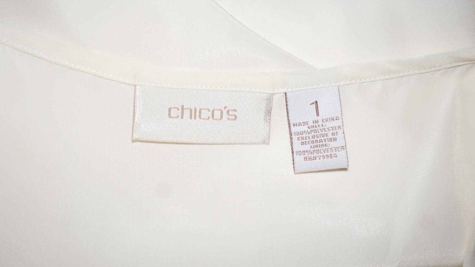 Chicos Beige Ivory Satin Tank Top Woman Sz 1 S