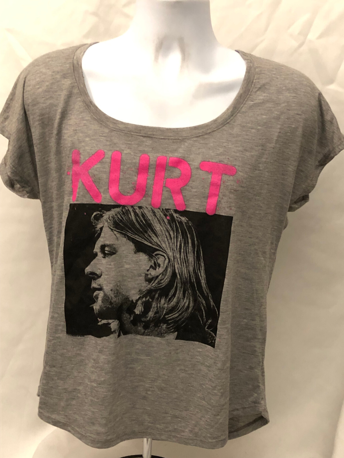 Kurt Cobain-(Nirvana)-Side Pic Kurt-Women’s-XL Dolman Style T-shirt