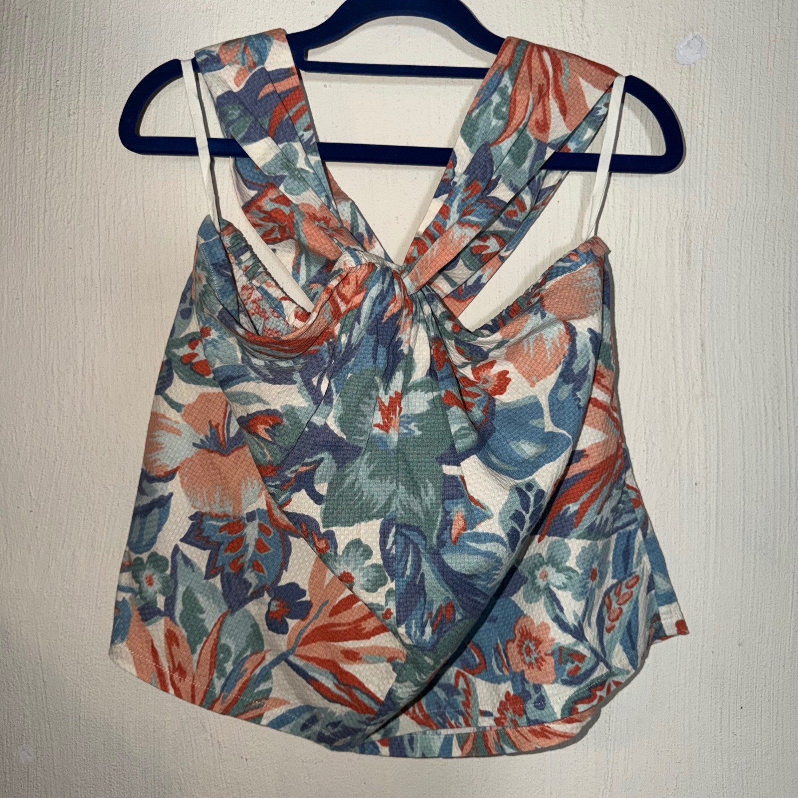 Faherty Bay Twist Top Paradise Blossom Floral Organic Cotton Tank Sz M NWT