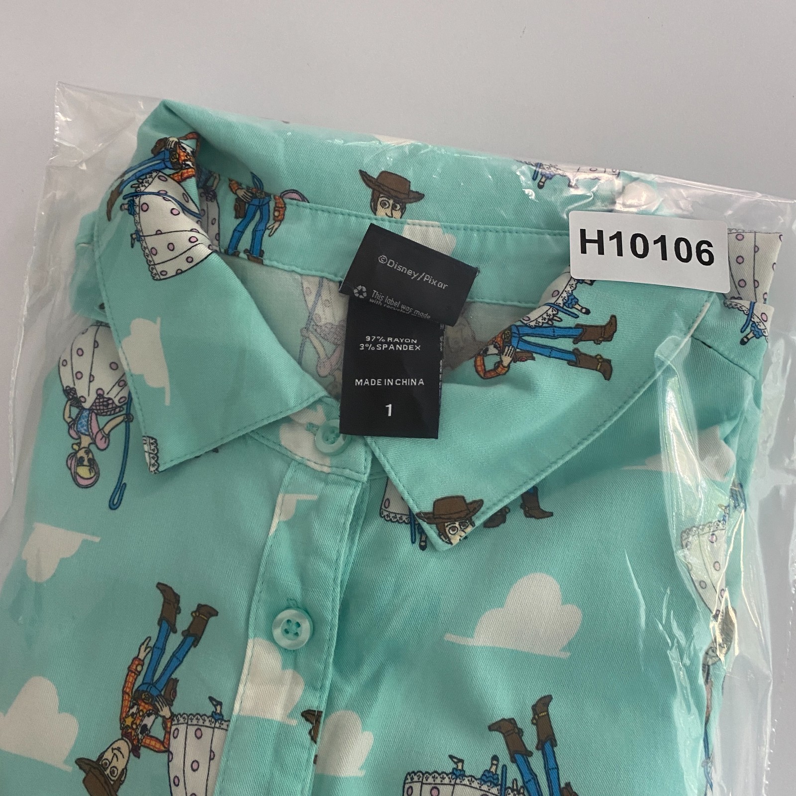 Torrid Disney Pixar Toy Story Woody Bo Peep Button Down Shirt Size 1X Mint Cloud