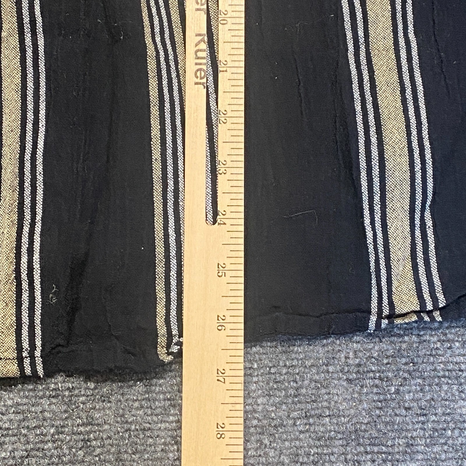 Accessory St New York Women Black Striped Cotton Poncho Top One Size Boho Gauze