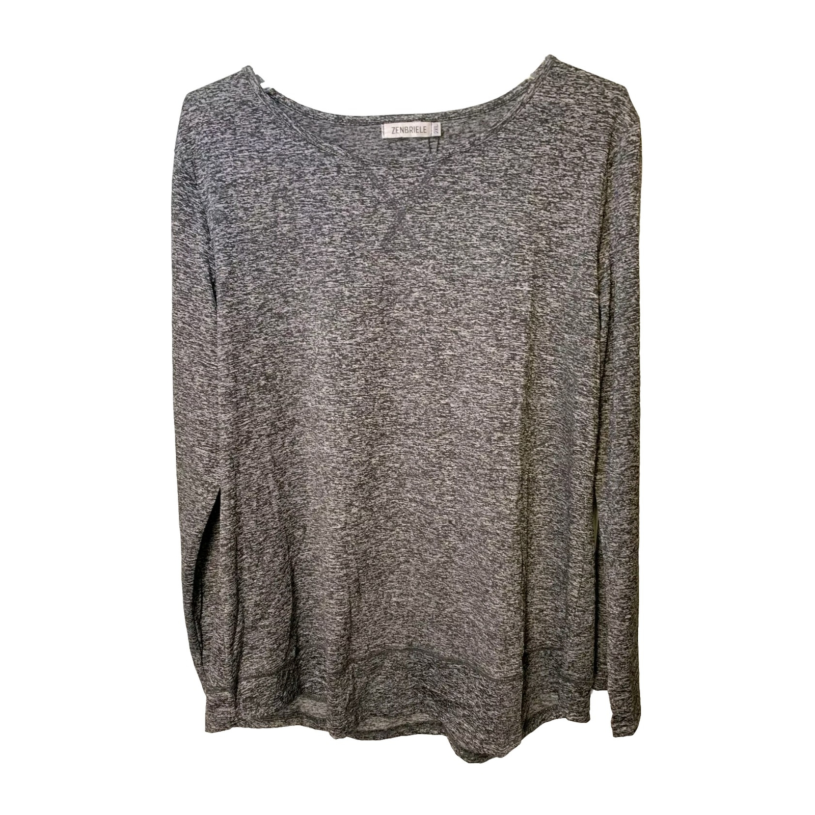 Zenbriele Size 2XL Activewear Yoga Top Grey Long Sleeve Poly Spandex Blend NWT