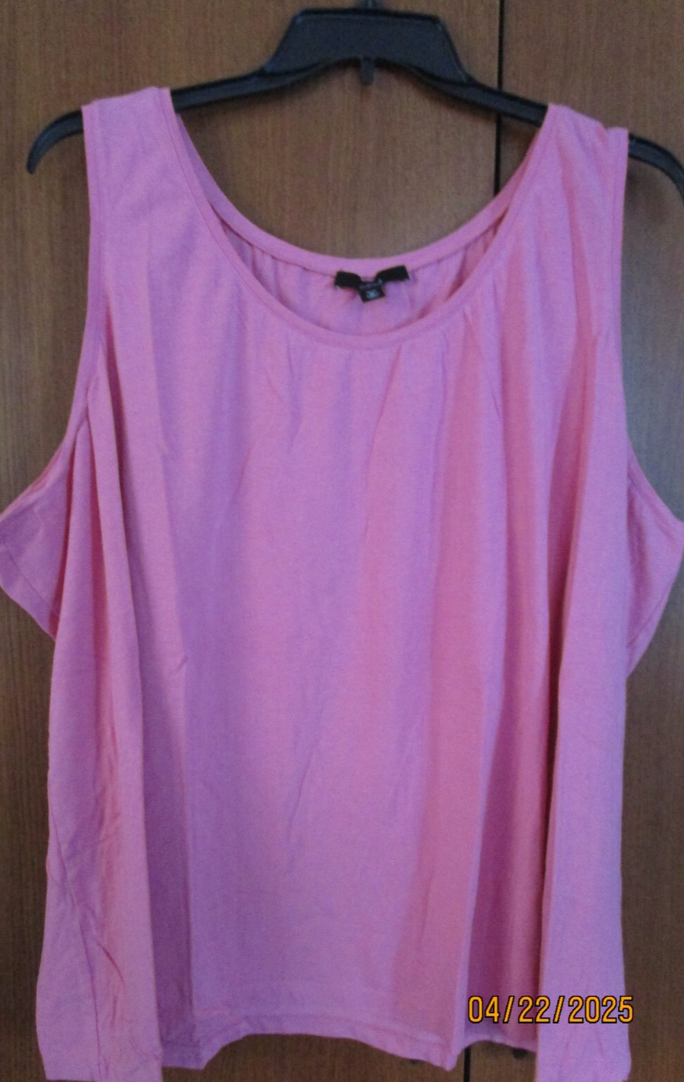 Ellos Pink Tank Top Sz 5X 38 40 Cotton Rayon Spandex Bust 64 Length 29 in