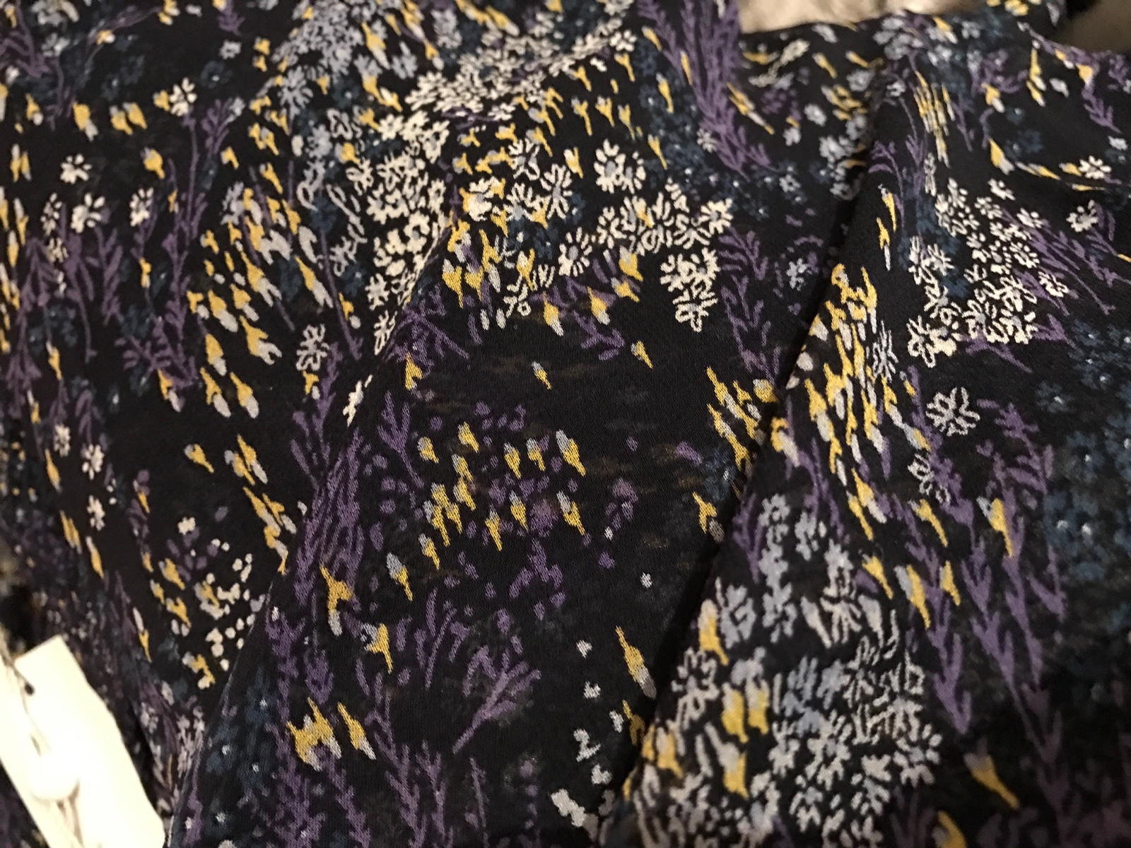 $268 NWT JOIE Axel Silk Floral Printed Dark Navy Blouse sz XS