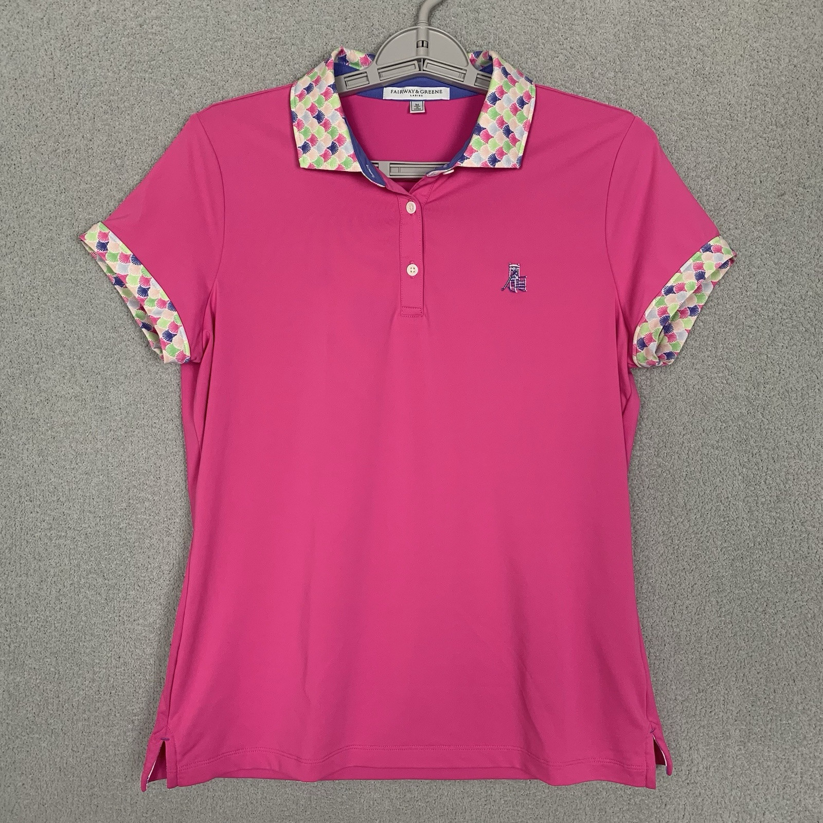 Fairway & Greene Polo Shirt Women’s Medium Pink Short Sleeve Golf Outdoor Casual