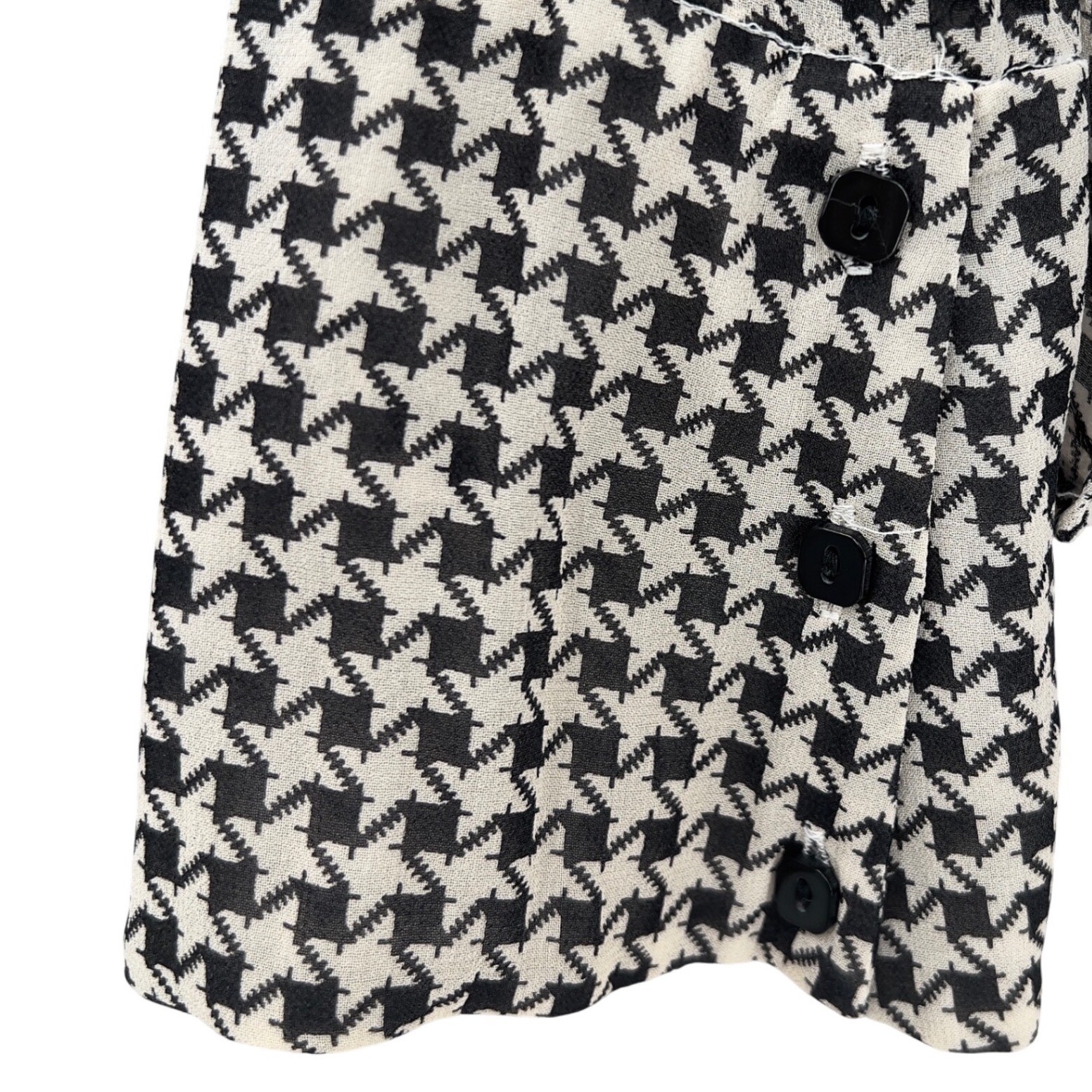 Laura Leigh Ltd Collections Houndstooth Silk Blouse Shirt Women’s 10 Button Up