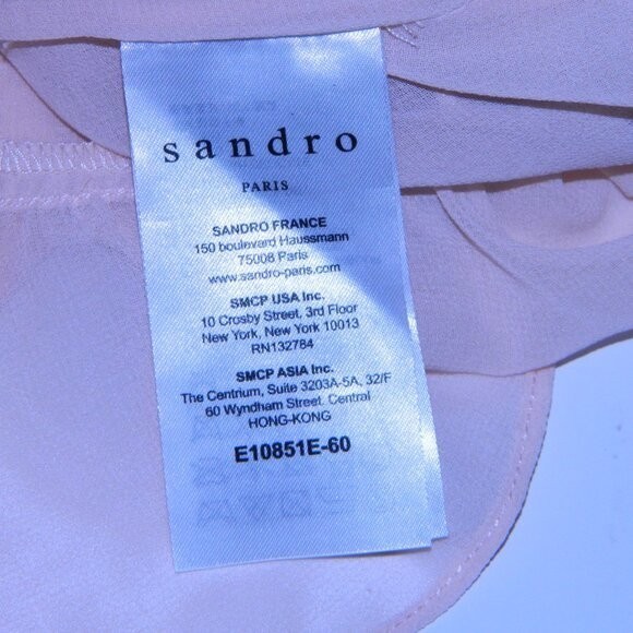 Sandro Designer Lace Cropped Chiffon Hem Blouse Top Wedding Size 3