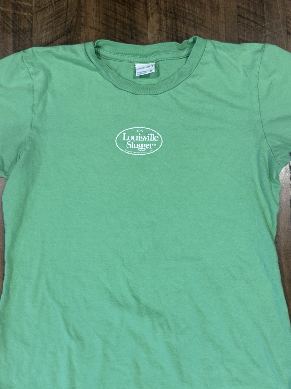 Vintage Style Louisville Slugger Baseball T Shirt Womens Size M Green Graphic