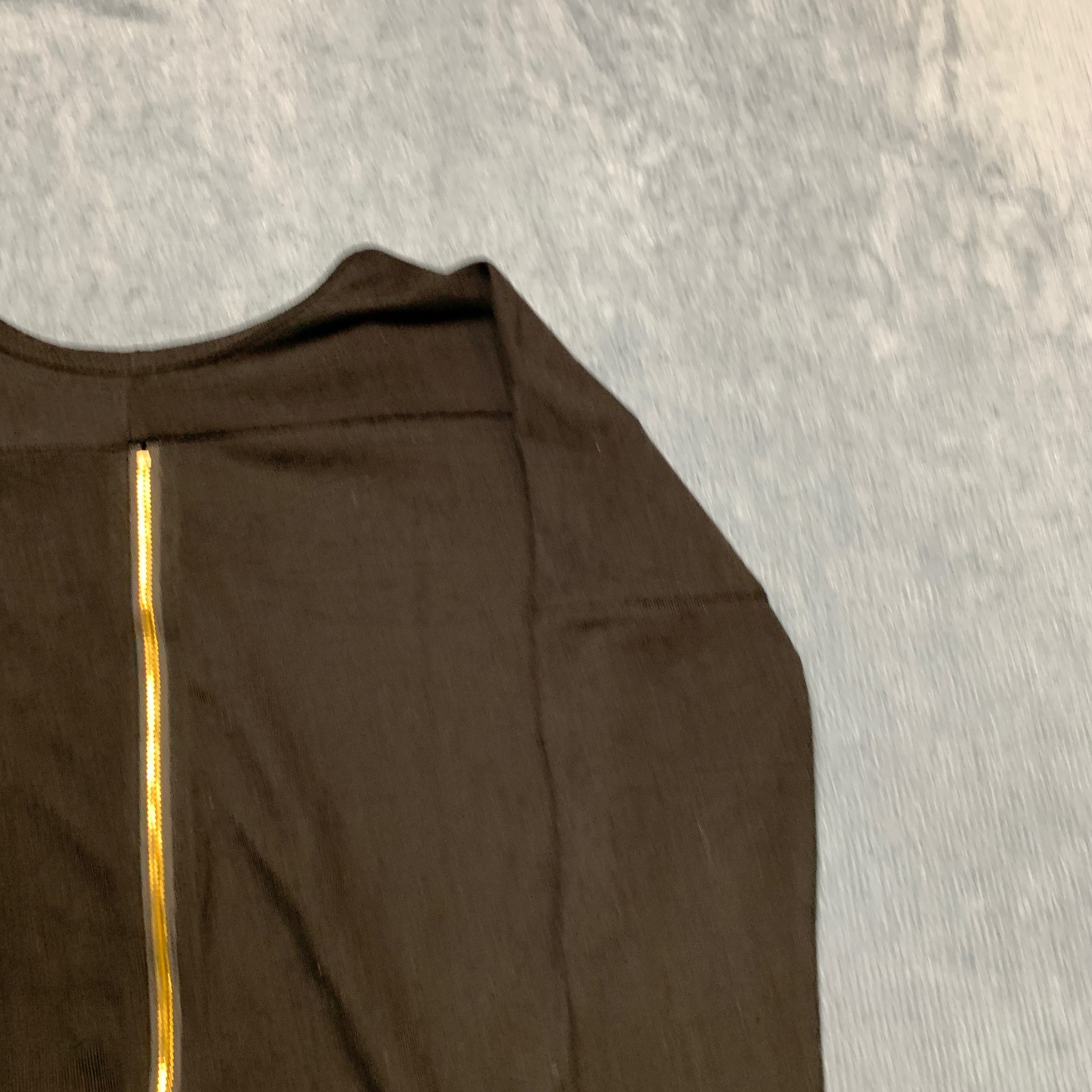 Lulus Blouse Top Womens Medium Black High-Low Hem Summer Long Sleeve Back Zip