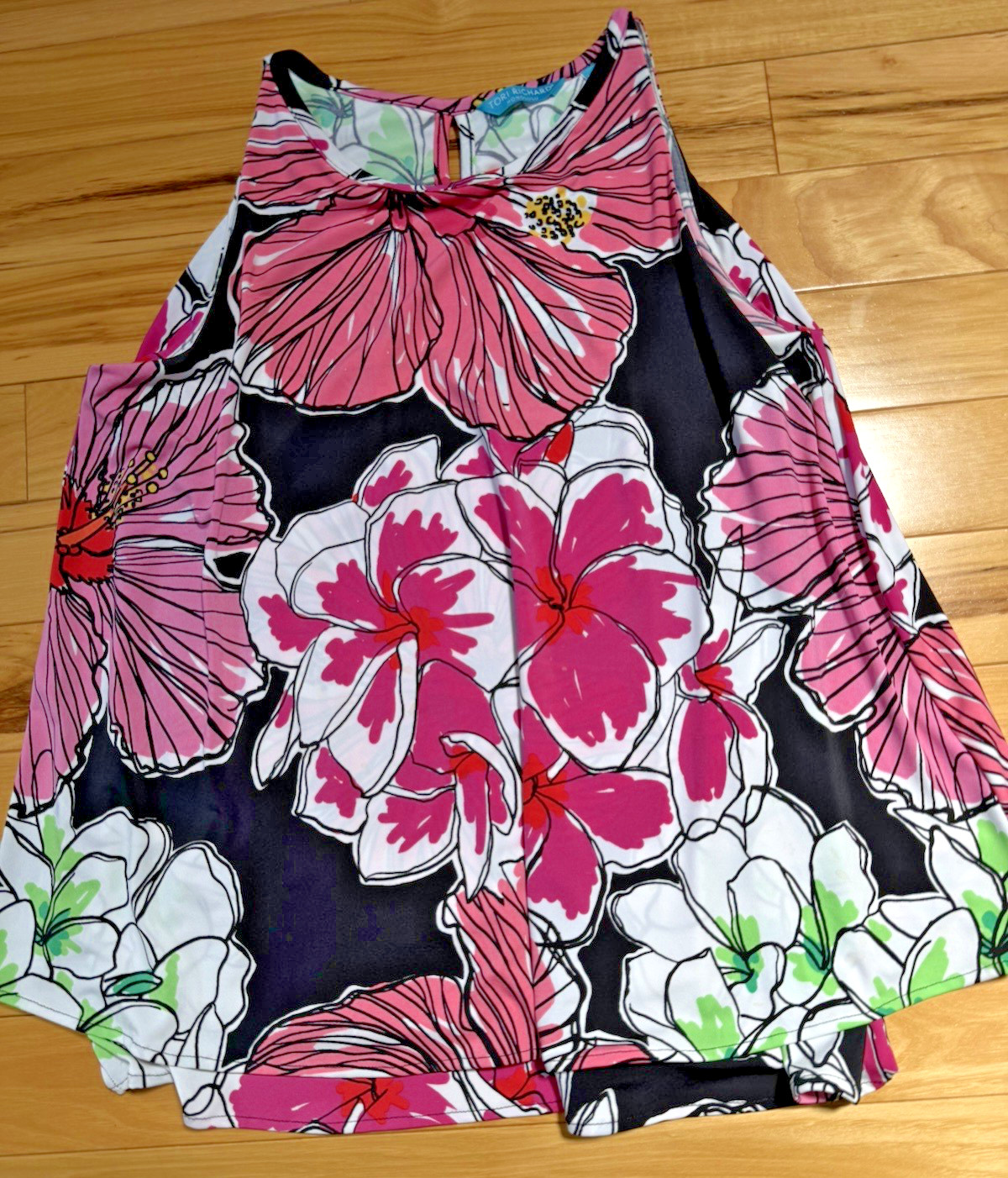 Tori Richard Honolulu Floral Tank Tunic Pullover Top Sz Med Woman