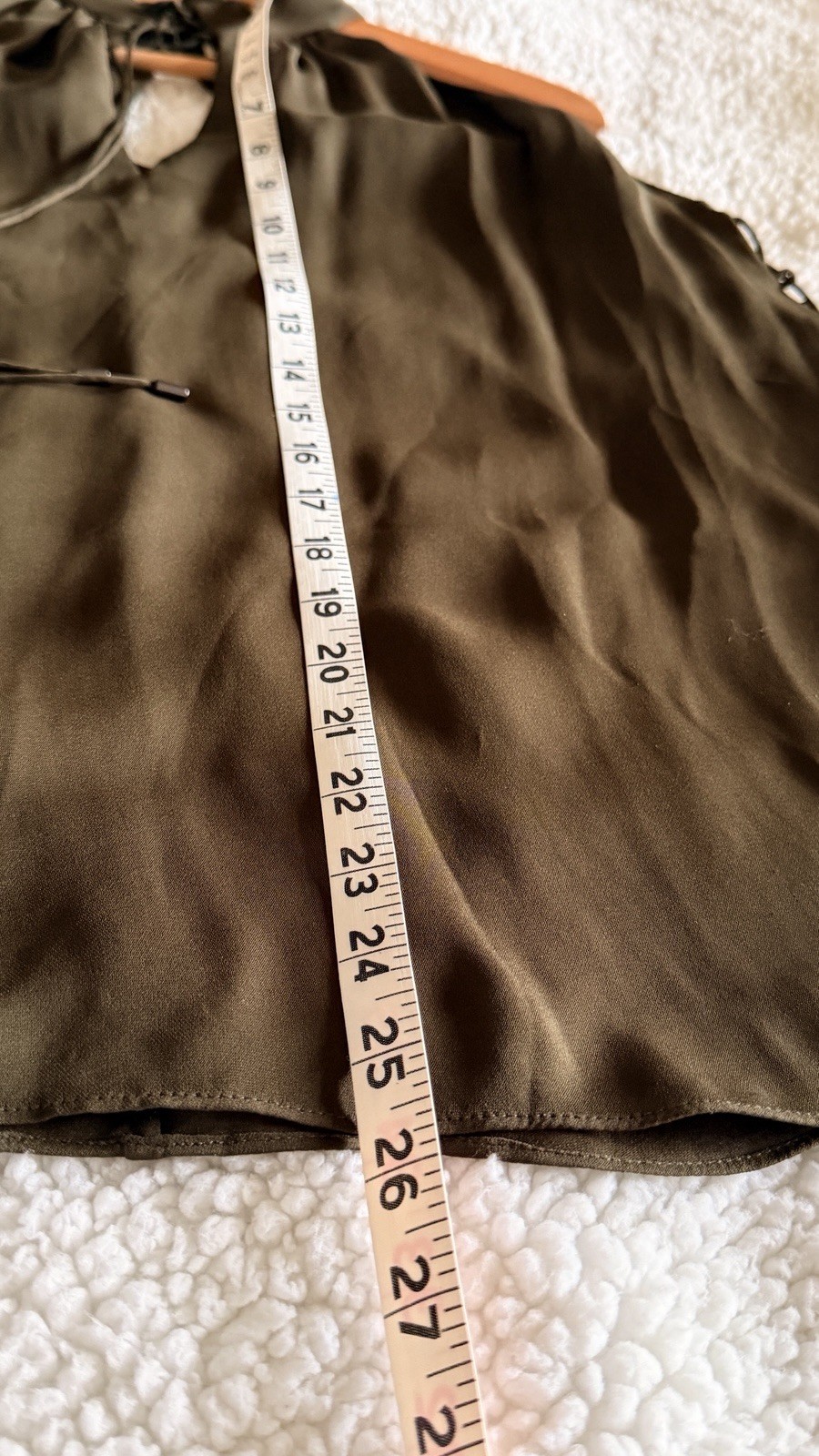 Haute Hippie 100% Silk Halter Tops Women Olive Green Med Slits Front Sides Lined