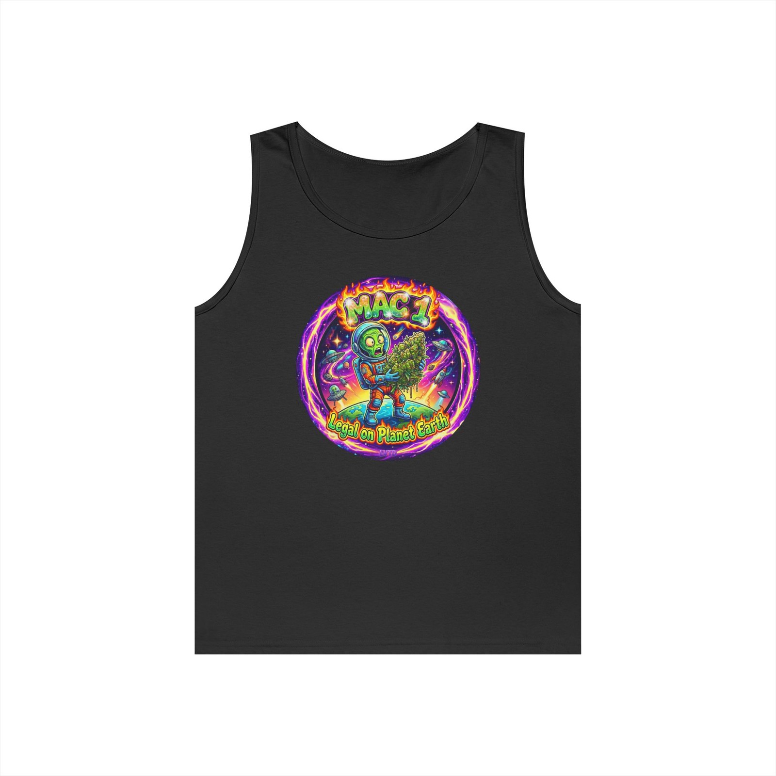 Cannabis Tank Top Mac 1 Miracle Alien Cookies 420 Stoner Weed Bud Graphic Art