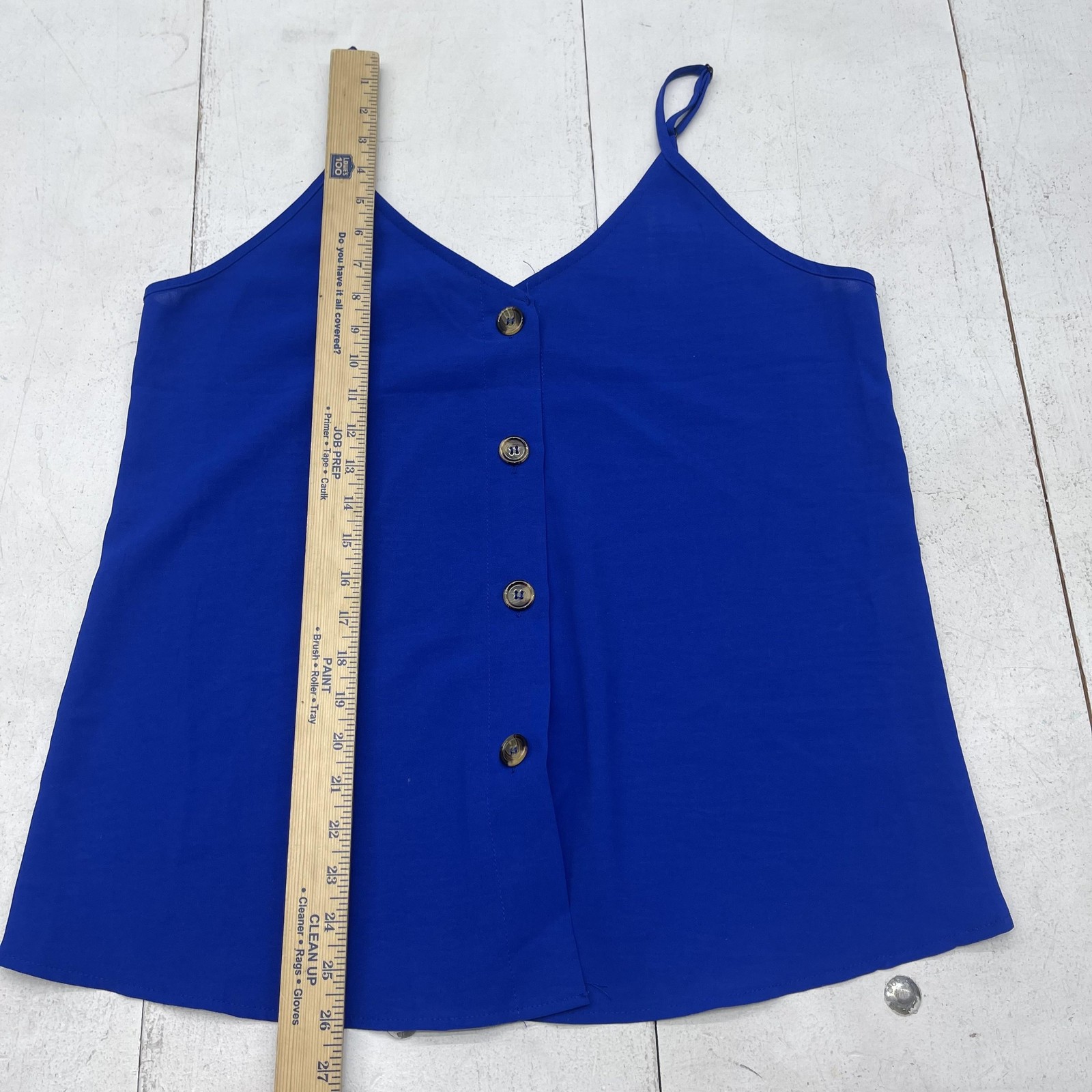 Hippie Chic Shirt Womens Large Blue Button Front Cami Tank Top Casual Summer