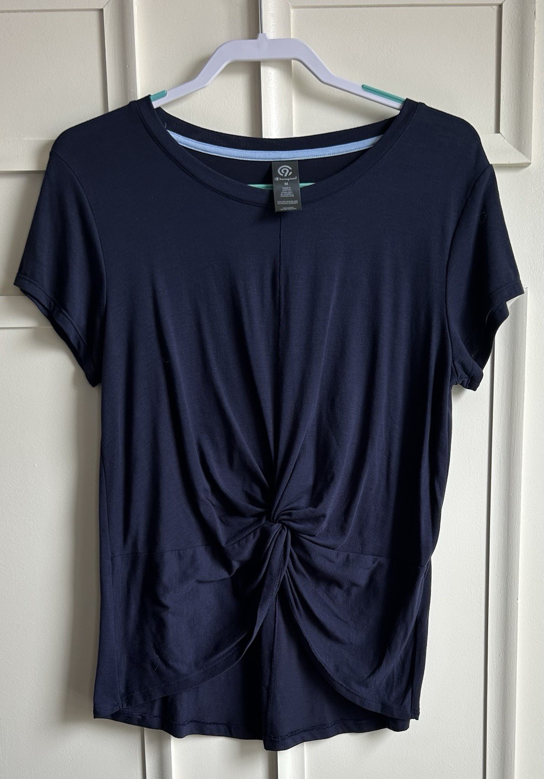 Champion C9 Women’s Everyday Casual Blue Activewear Top Knot Front Duo Dry M