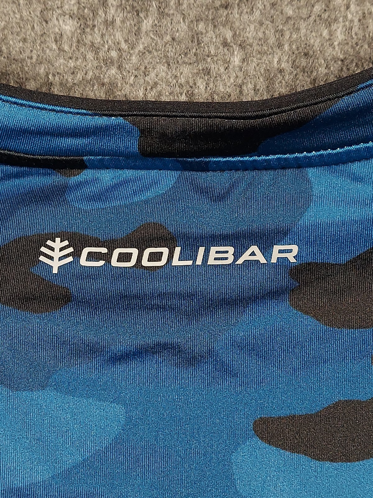 Coolibar Match Point Shirt Womens Large Blue Camo UPF 50 Stretch Long Sleeve NWT