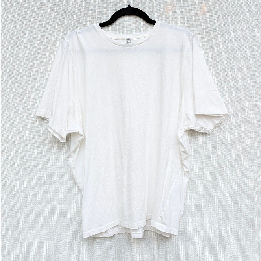 Totême Toteme Oversized Cotton Tee Womens L White Jersey Short Sleeve T-shirt