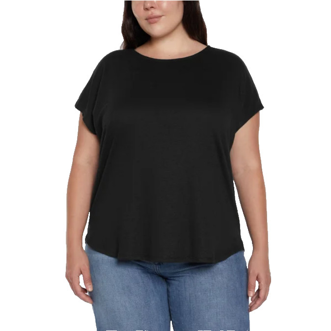 Orvis Women’s Scoop Neck Pima Cotton Elbow Sleeve Top, Black, Small