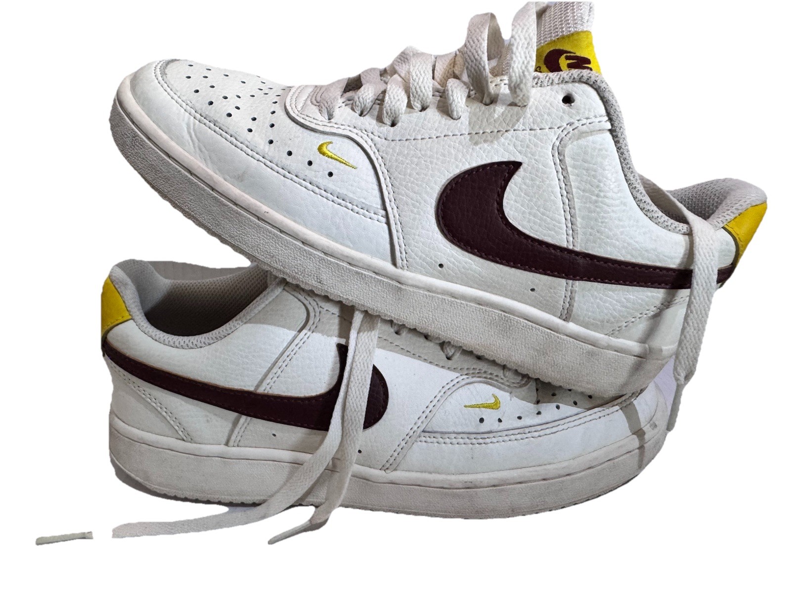 Nike Court Vision Low Top Leather Lace-Up Sneaker women US 8 CD5434-117