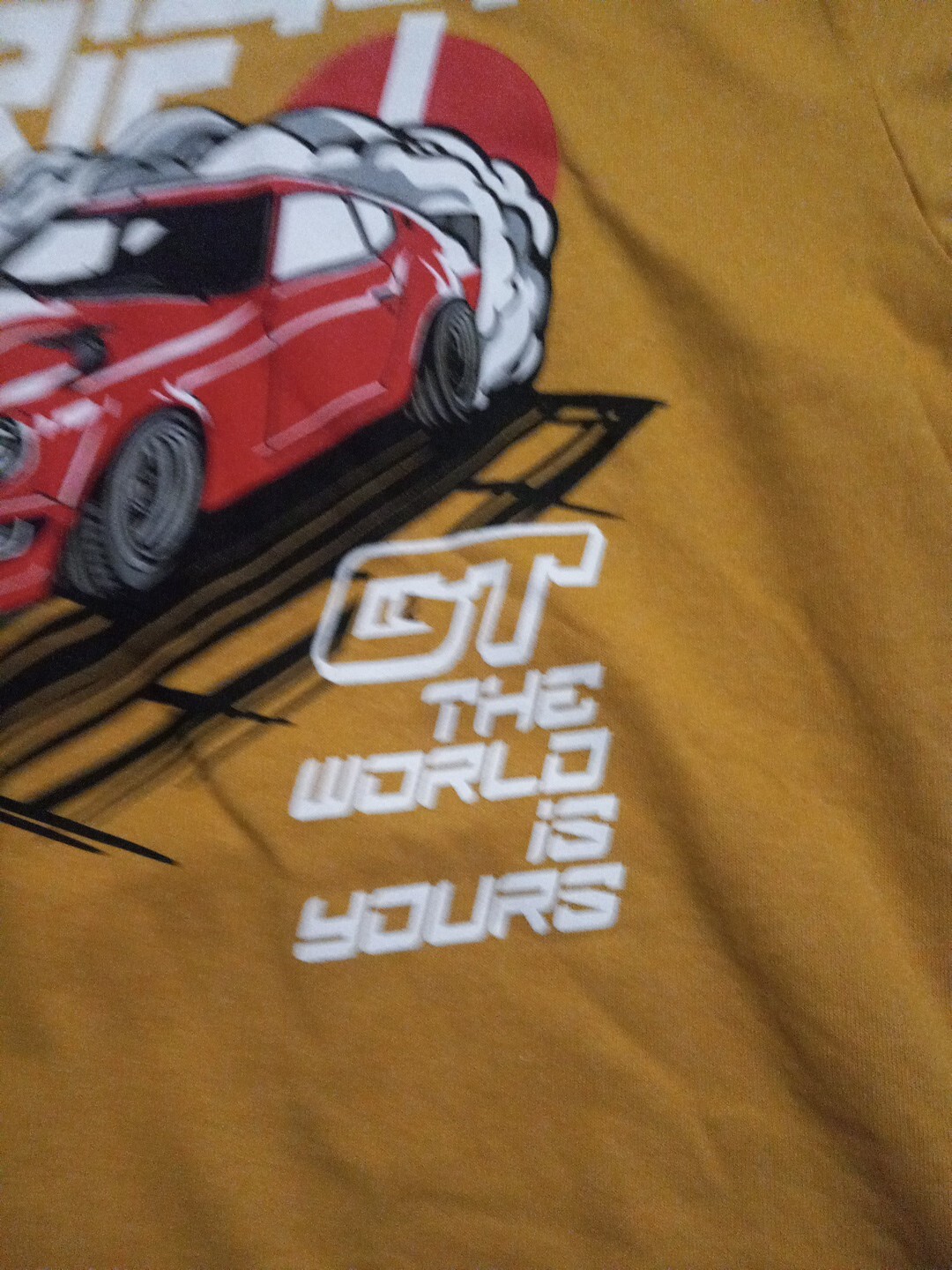 Mens Popular Poison T Shirt Ginger Colorway sz XL with Car Design NEW