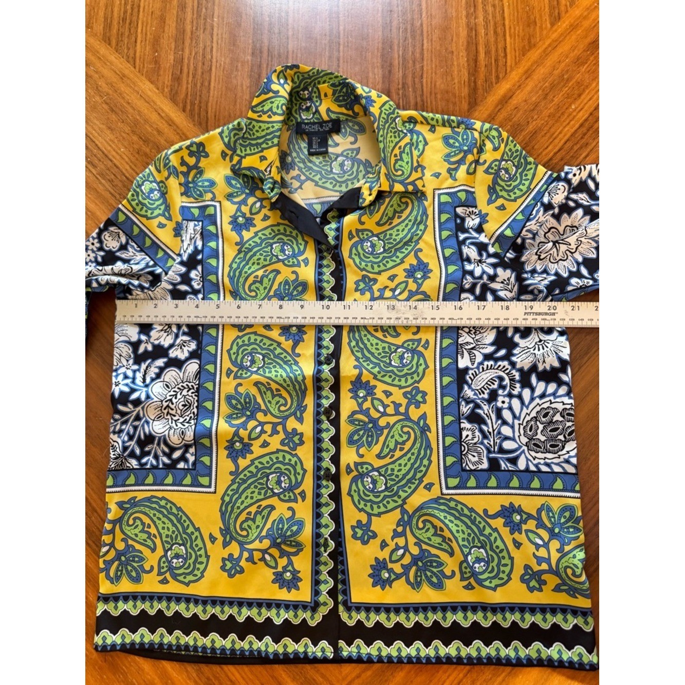 Rachel Zoe 100% Silk Paisley Blouse Boho Resort Top S