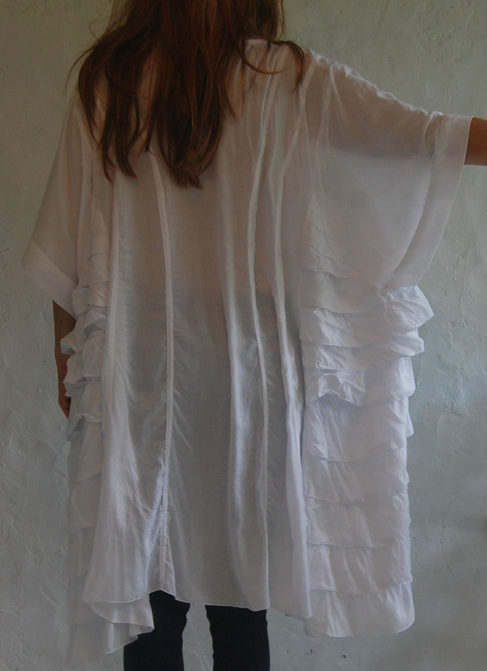 pick color caftan tunic poncho over size OSFA rayon chiffonM L XL 1X 2X 3X 4X 5x