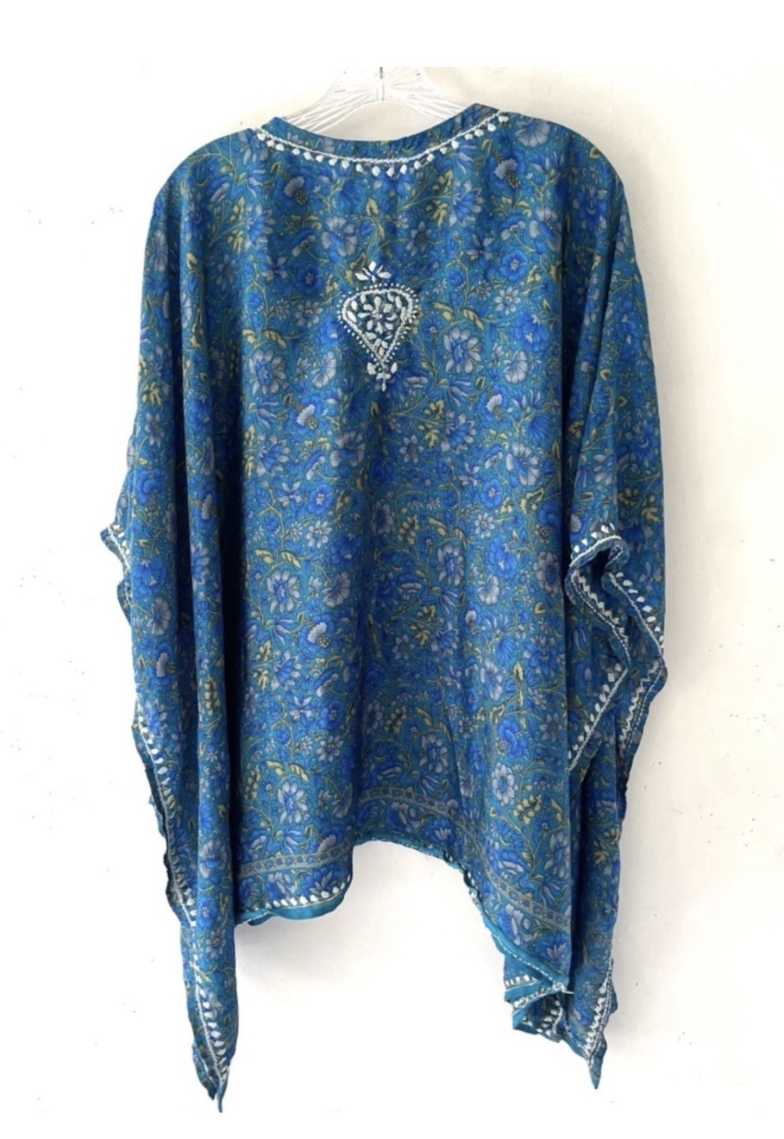 Sevya Handmade Floral Boho Embroidered Tunic Top OS One Size S,M,L