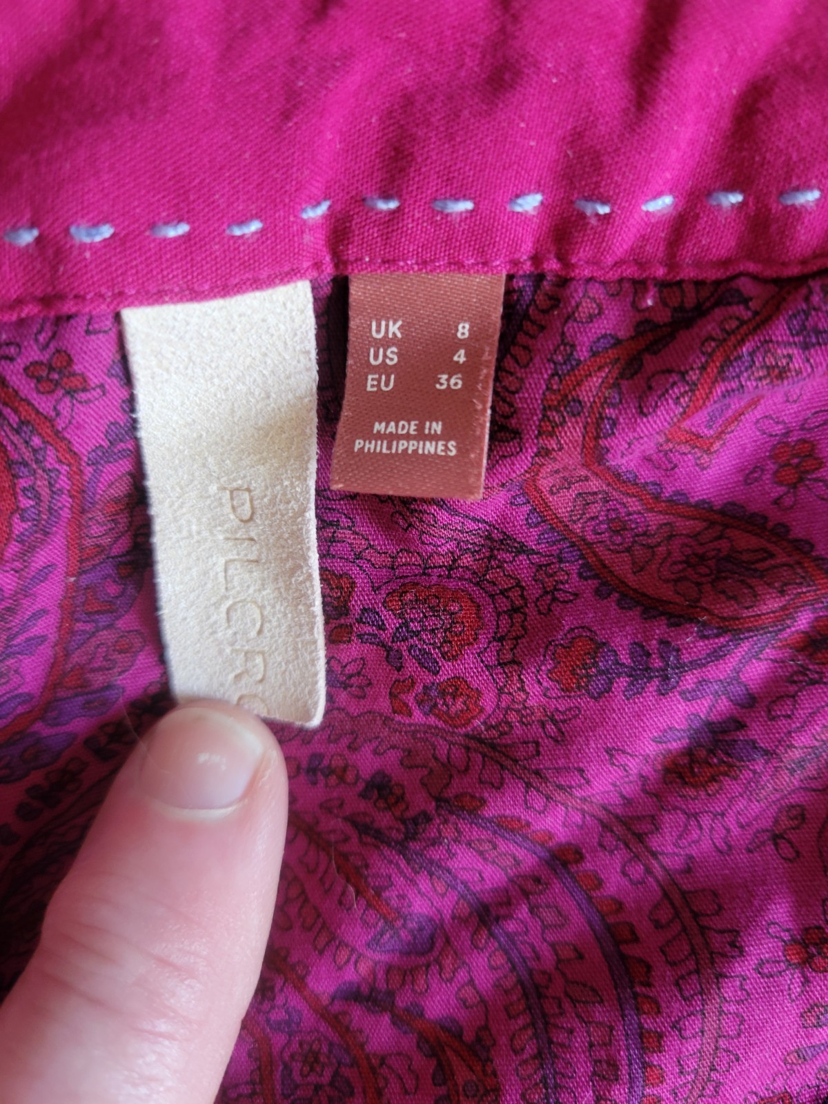 Pilcro Pink Velvet Button-Up Collared Blouse Long Sleeve Women’s US 4