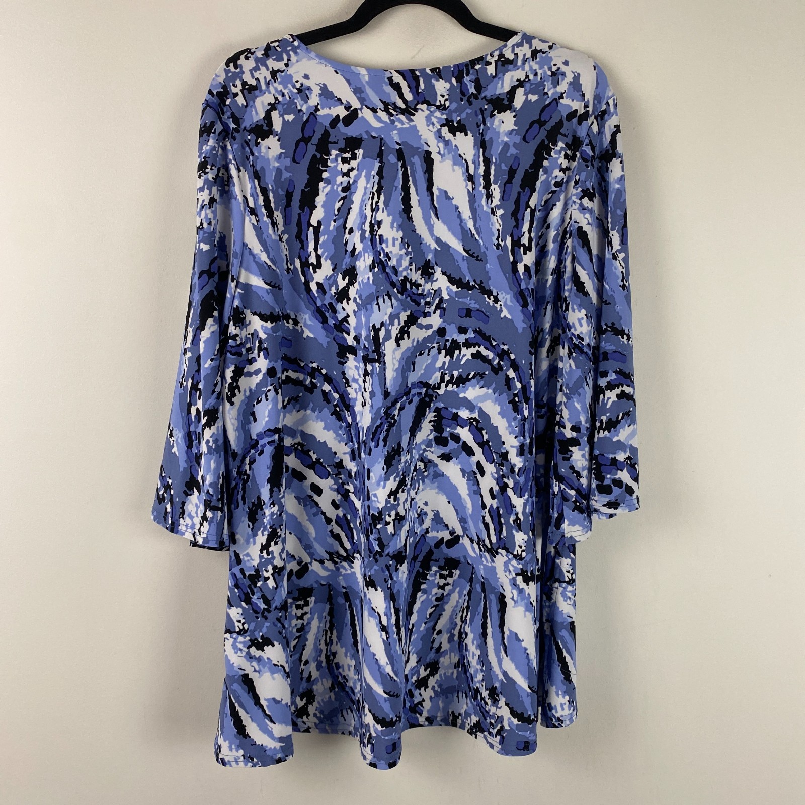 Attitudes by Renee Como Jersey V-Neck 3/4 Sleeve Hi Low Tunic Size 1X