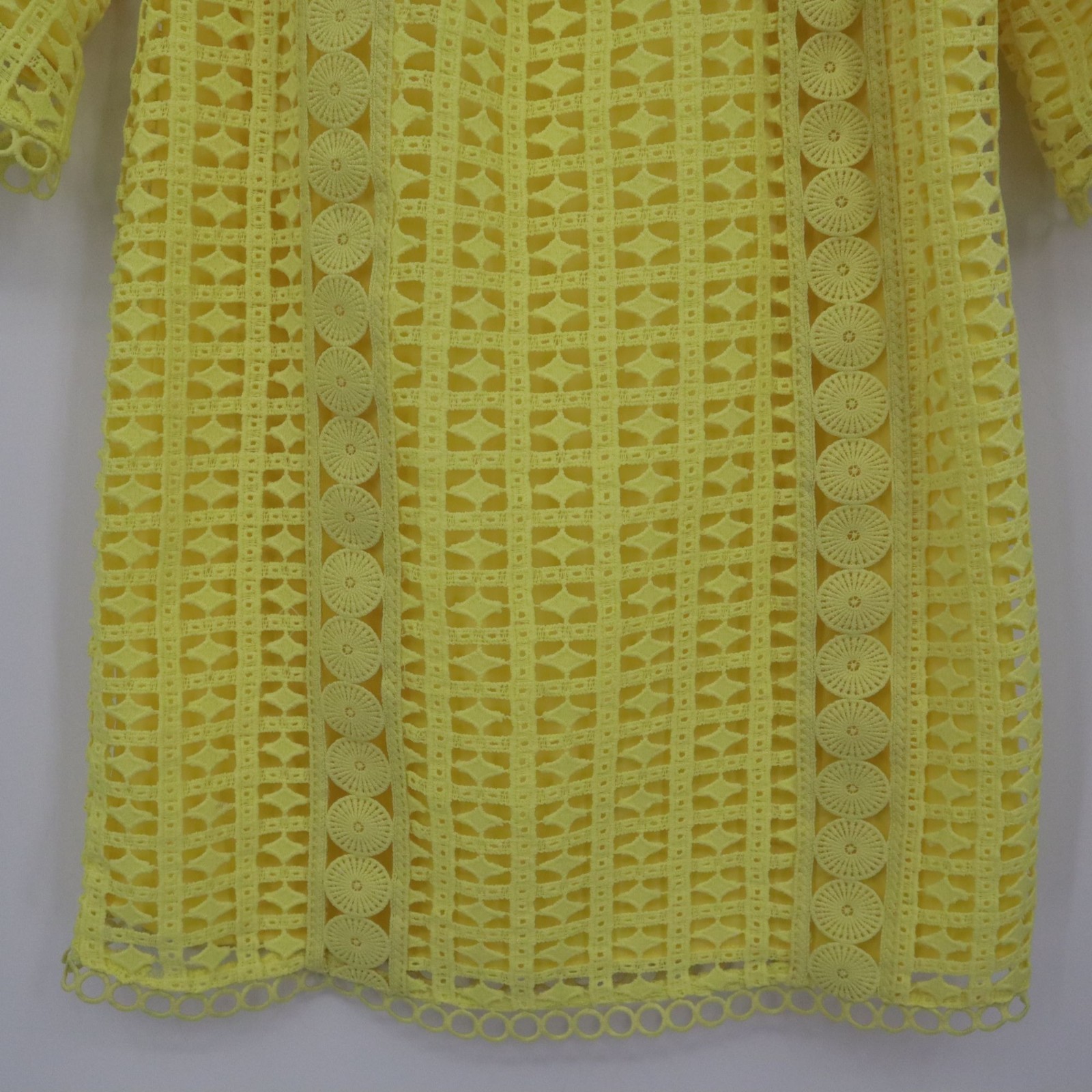 Pink Lily Crochet Tunic Top Wiomens S Yellow Boho Resortwear Feminine Delicate