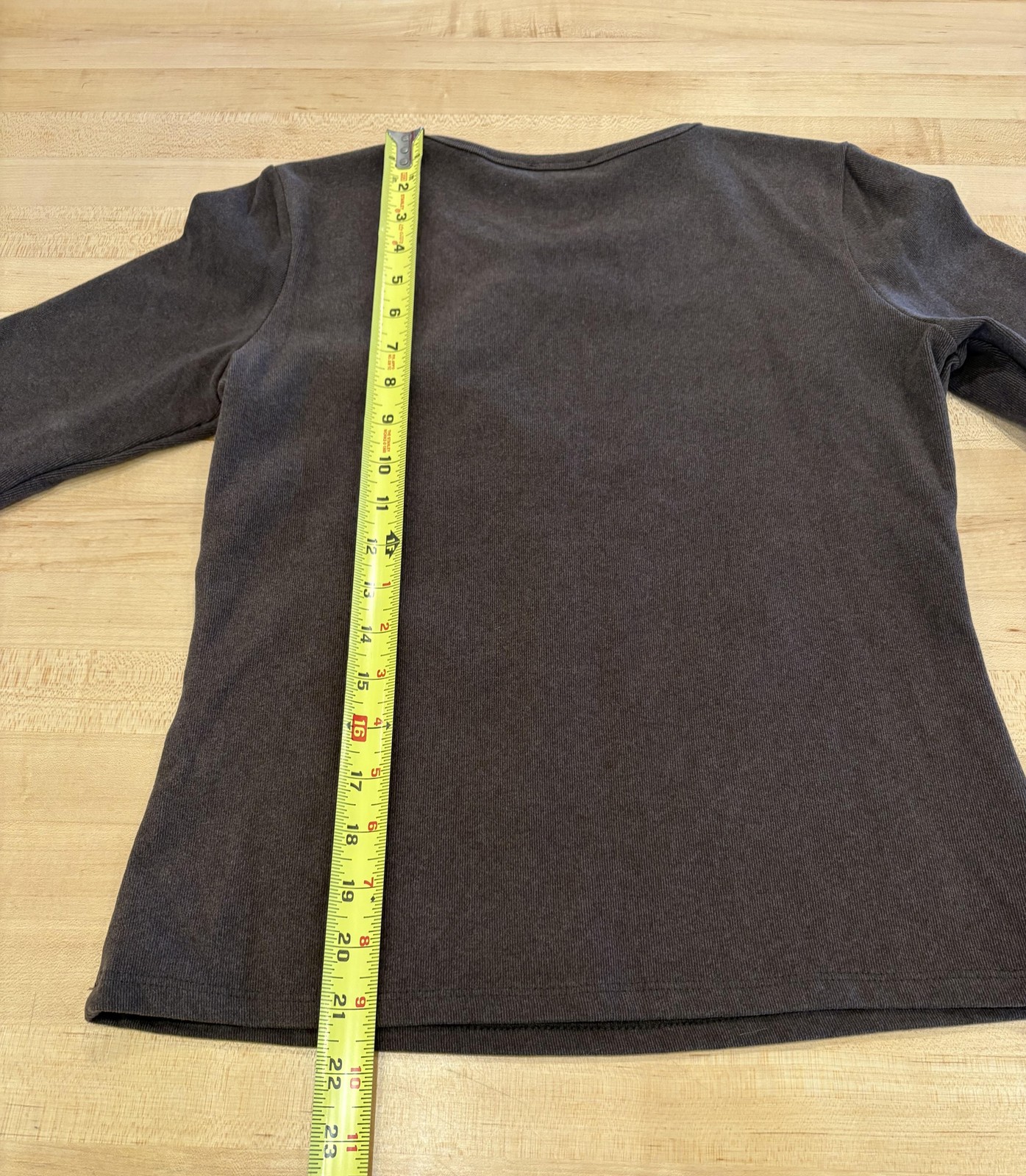 CYRUS Essentials Shirt Womens Small Brown Long Sleeve Crew Neck Stretch
