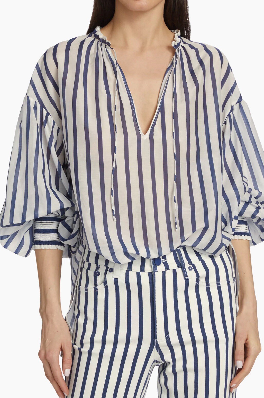 Alice + Olivia Julius Striped Cotton-Blend Tunic Women,size Small $275 NWT