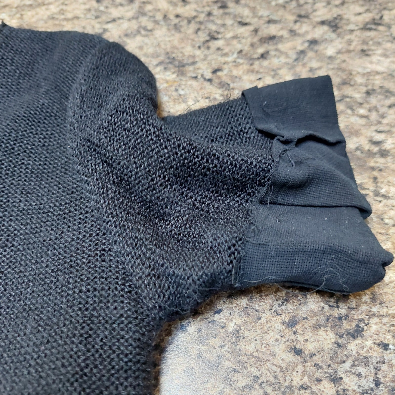 A/T ATSURO TAYAMA Women’s Black Knit Short Sleeved Top Crepe Lining & Edging Sz4