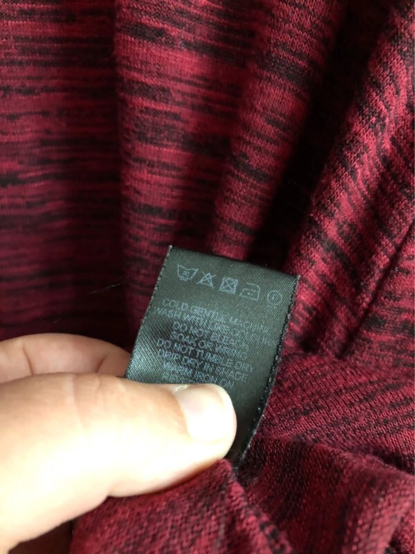 Virtuelle Taking Shape Burgundy Patterned Red Half Sleeve Long Tshirt 14 uk