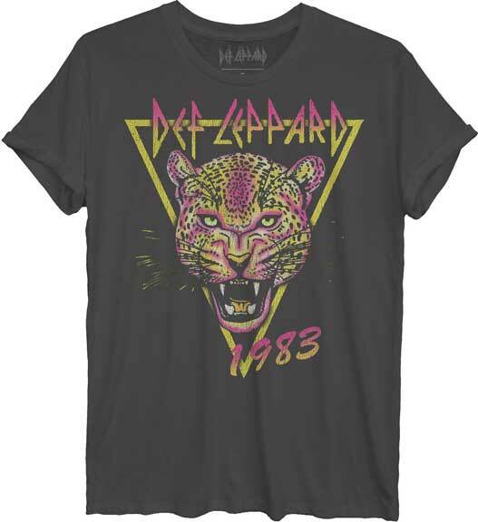 Def Leppard Neon Cat 1983 Heavy Glam Metal Music Retro Band T Shirt DEF0087