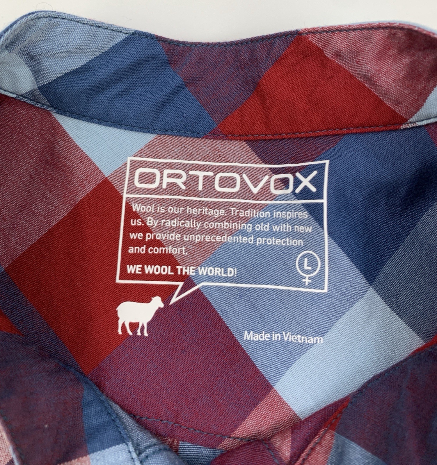 Ortovox Cortina Tunika Shirt Plaid Sleeveless Pocket Vest Wool Blend Size L