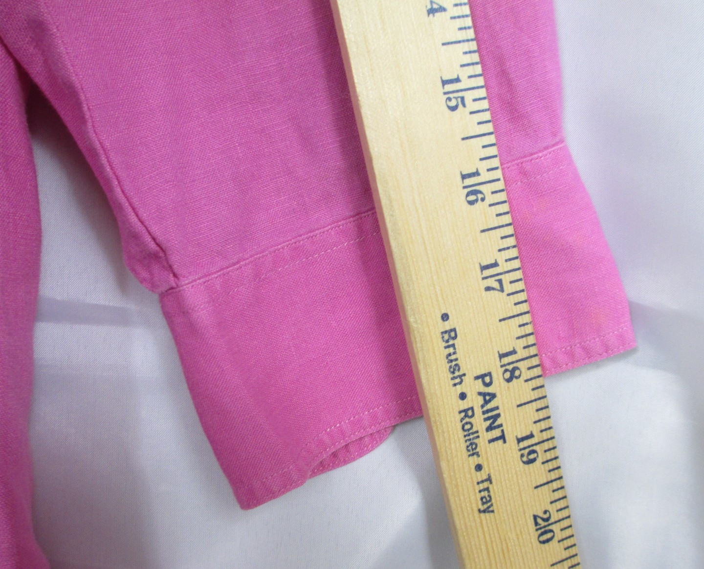 Lauren Ralph Lauren Womens Pink 100% Linen Roll Tab Gold Button Down Shirt S