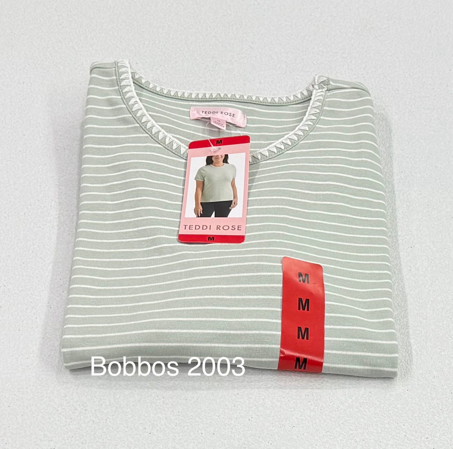 Teddi Rose Women’s Round Neck Short Sleeve Top, Green, Size M