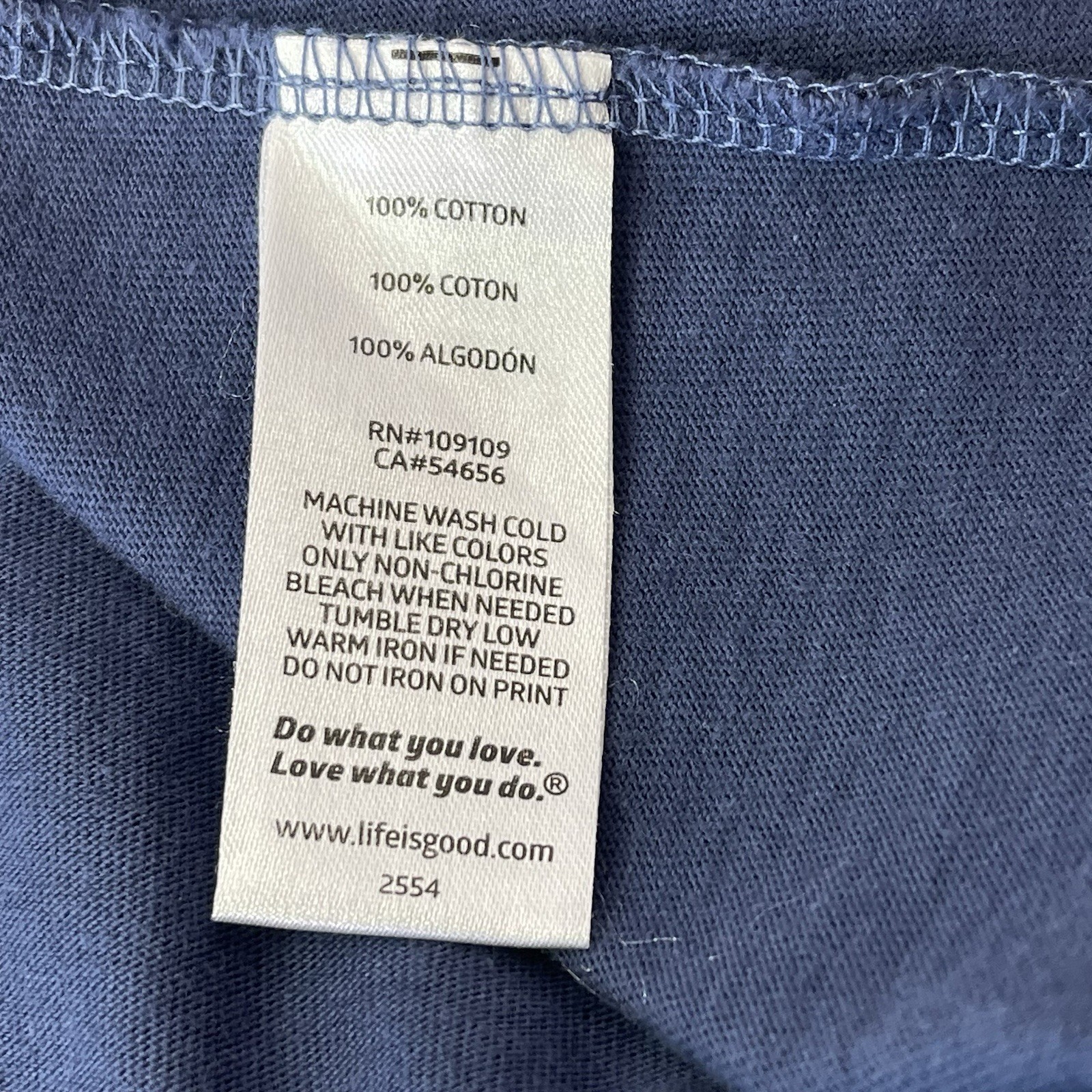 LIfe is Good XXL Women’s Crusher Tee V-Neck Short Sleeve Blue Yarn Knitting