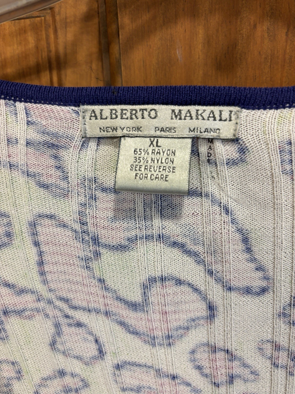 NWOT Women’s Alberto Makali Beaded Knit Shirt Top Size XL Rayon Nylon Blend