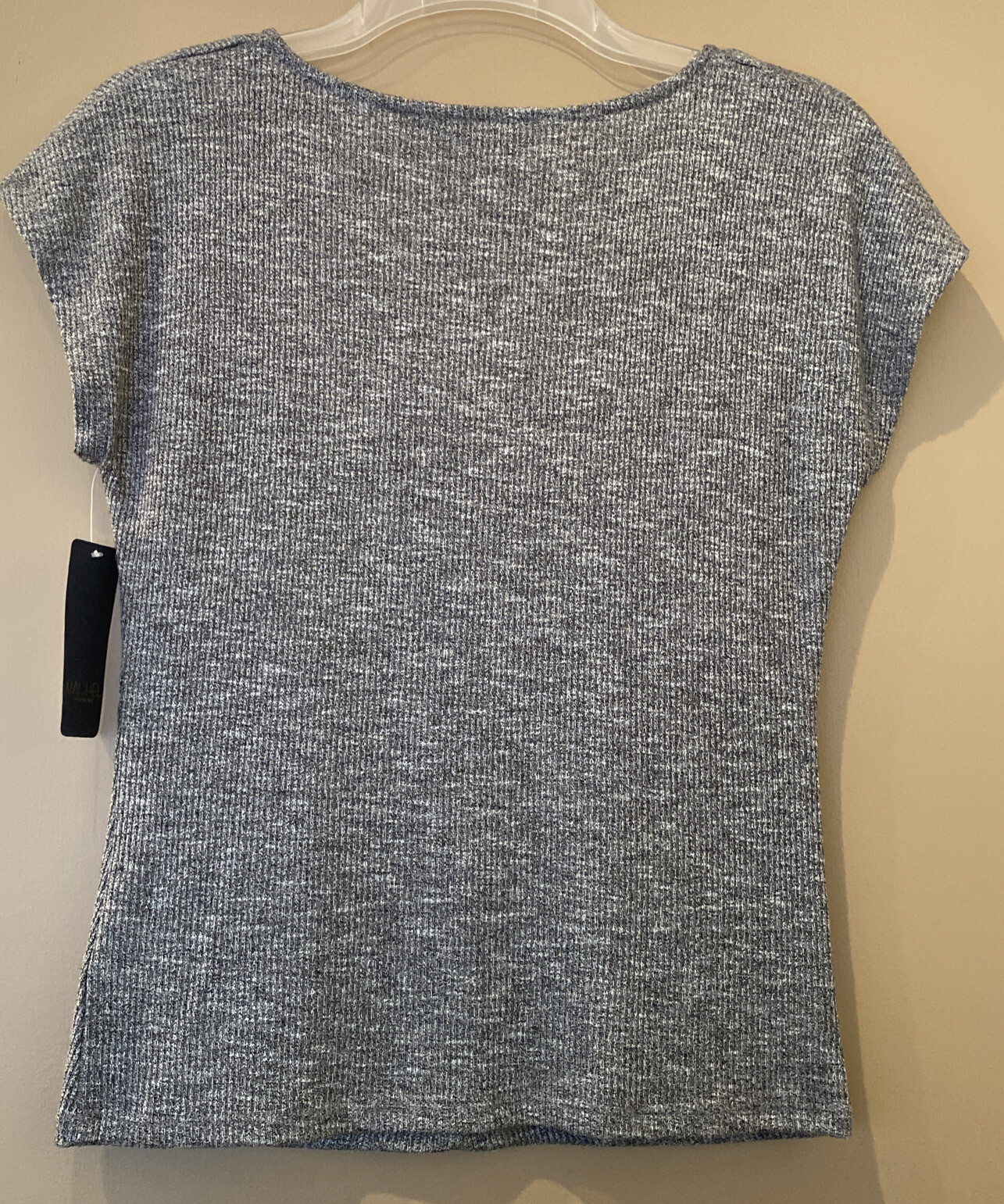 Rachel Roy NWT Gray Ribbed Top Cap Sleeve V-Neck Sz S Viscose Polyester Macy’s