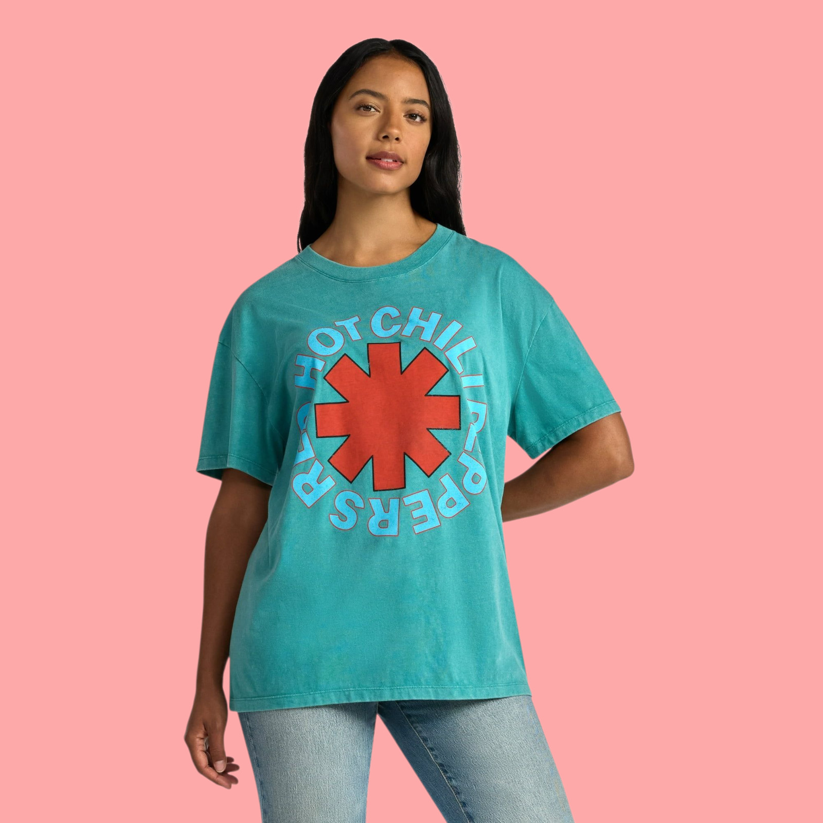 Women’s Front Back Graphic Teal T-Shirt with Short Sleeves Size XXS,S,M,L,XL,2XL