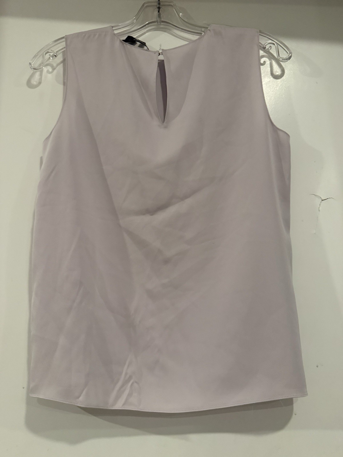 $265 Theory Lavender Sleeveless Jewel Neck Silk Tank Top Petite Size P