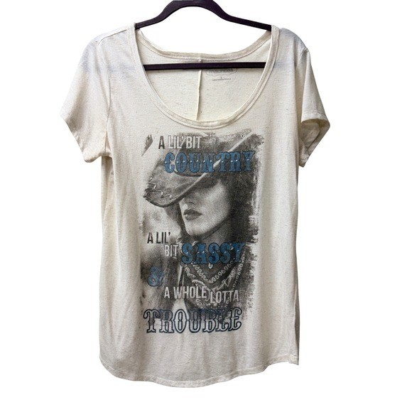 Country Graphic Tee Cowgirl Western Cream y2k Sassy Shirt