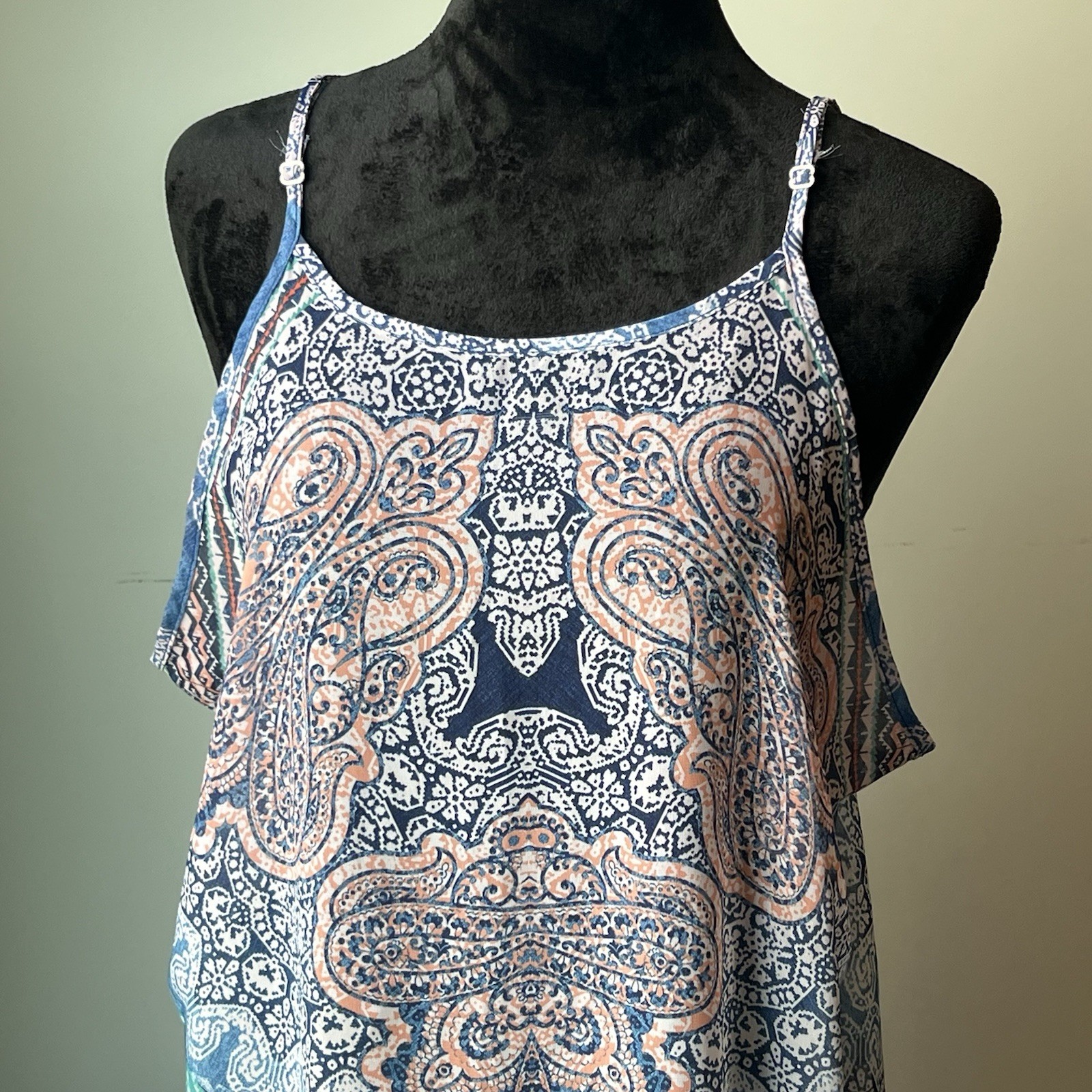 OP Tunic Cover-Up XL Paisley Boho Beachcore Coastal Fairy Y2K Festival Indie