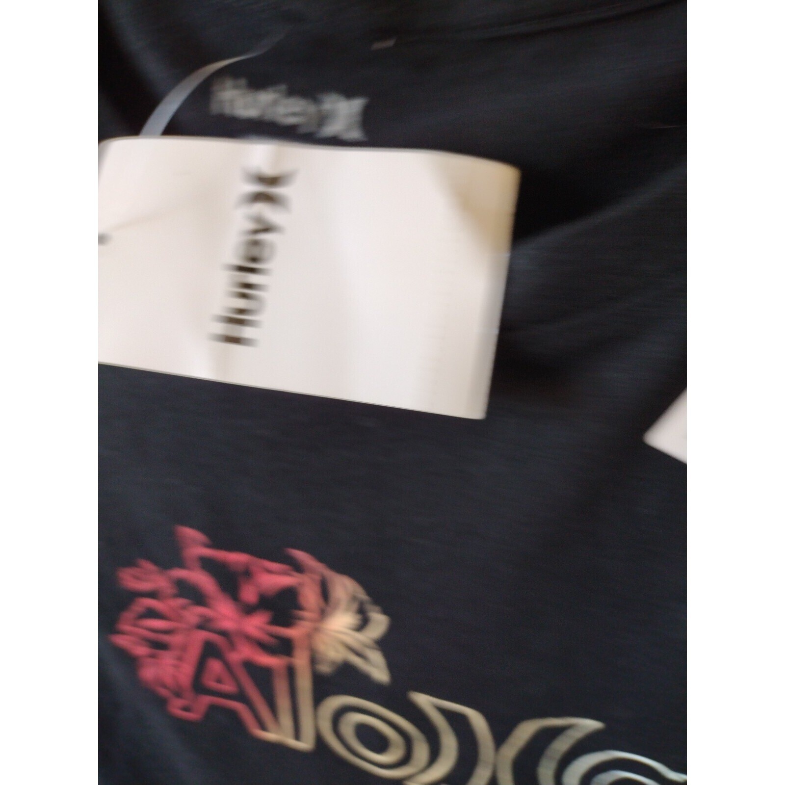 Hurley T Shirt Women’s S Black Aloha Graphic Short Sleeves Crew Neck Vacation