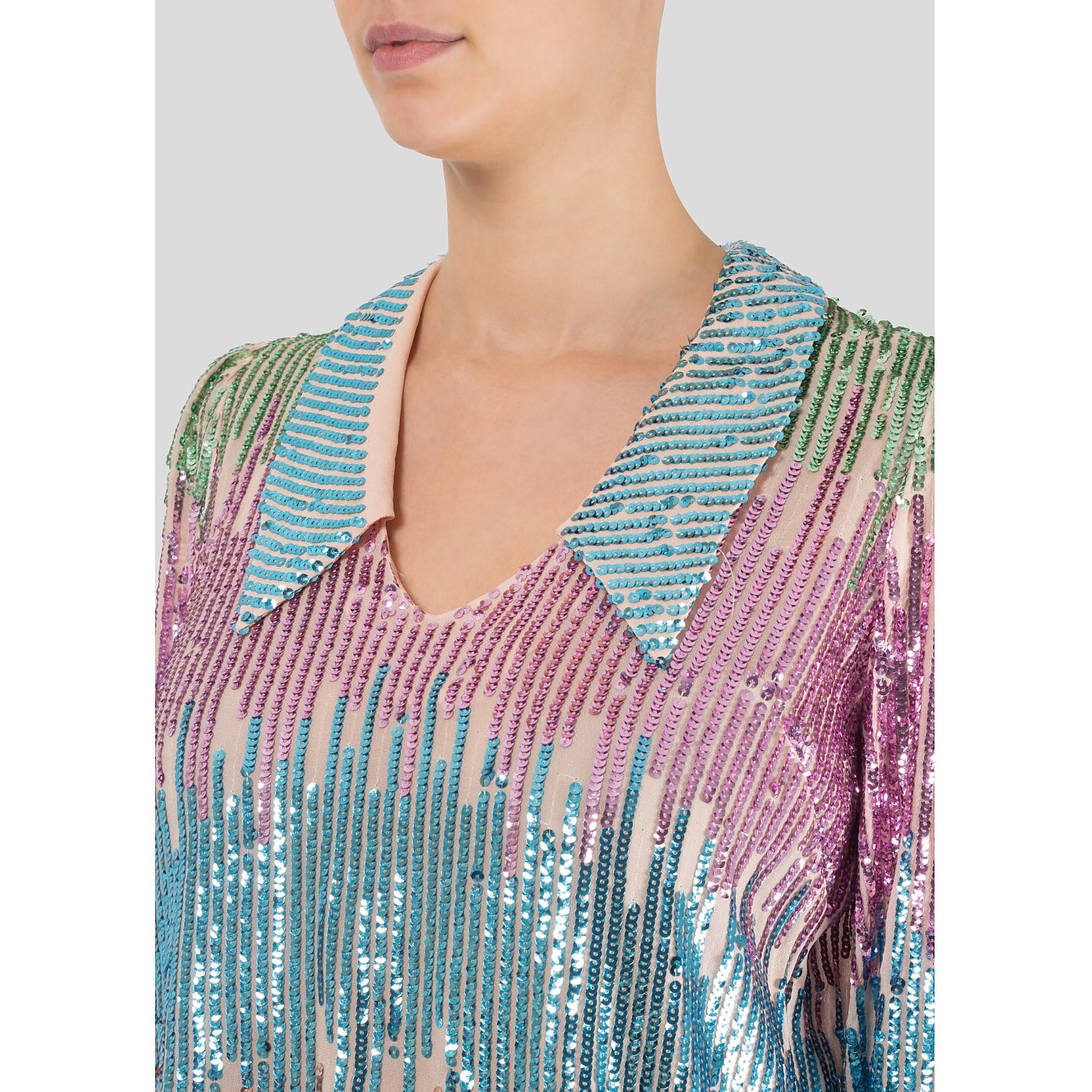Early Rare Rixo London Lyla Rainbow Sequin Top Blouse M UK 12 40 8 RRP £259 ASO