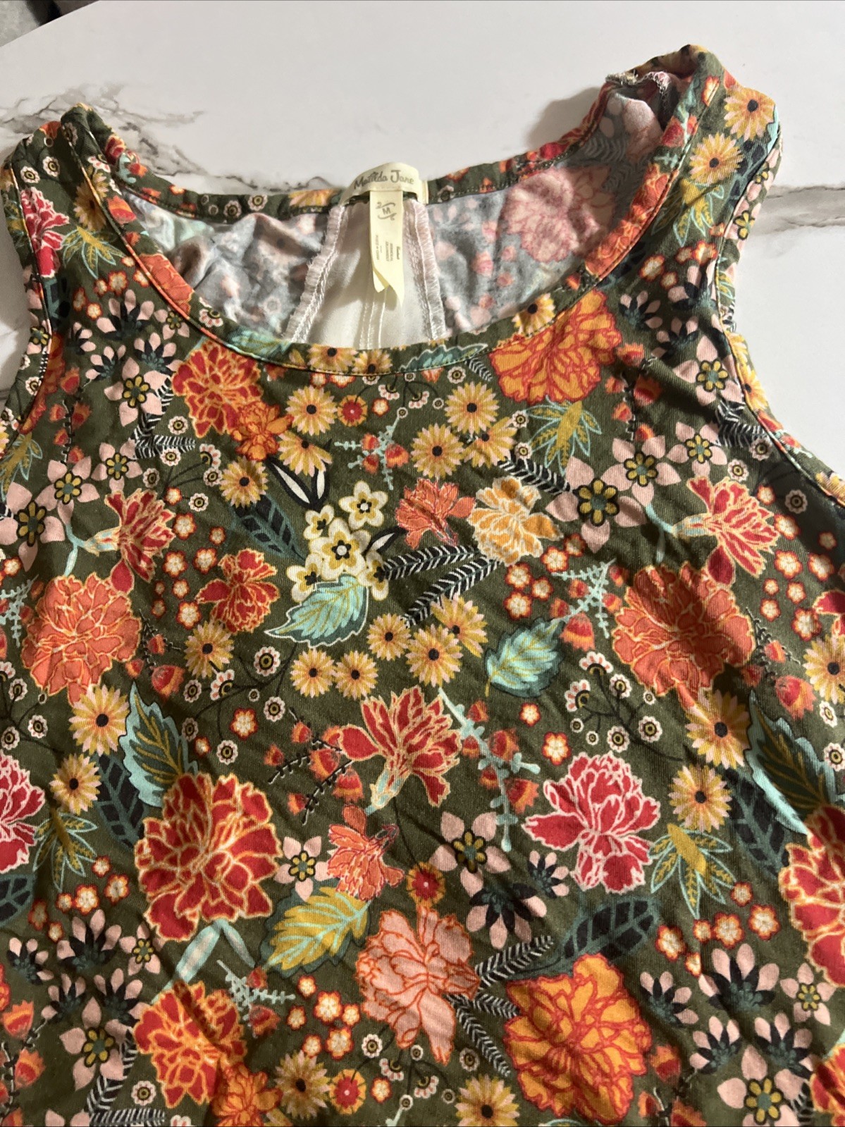 Matilda Jane Happy Floral Tank Hippie Boho Sz M Girlie Feminine Fairy Tale
