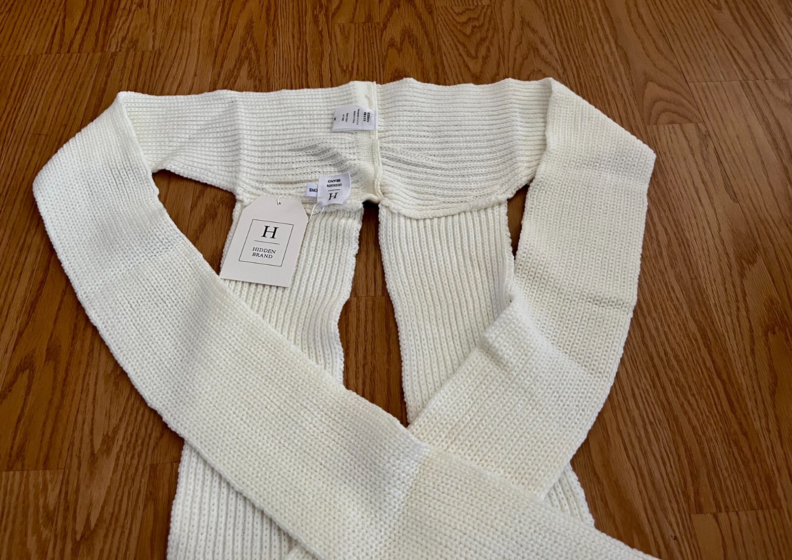 Women’s Hidden Brand MULTI-WAY BANDAGE Wrap TIE STRAP CROPPED KNIT TOP 2 Colors