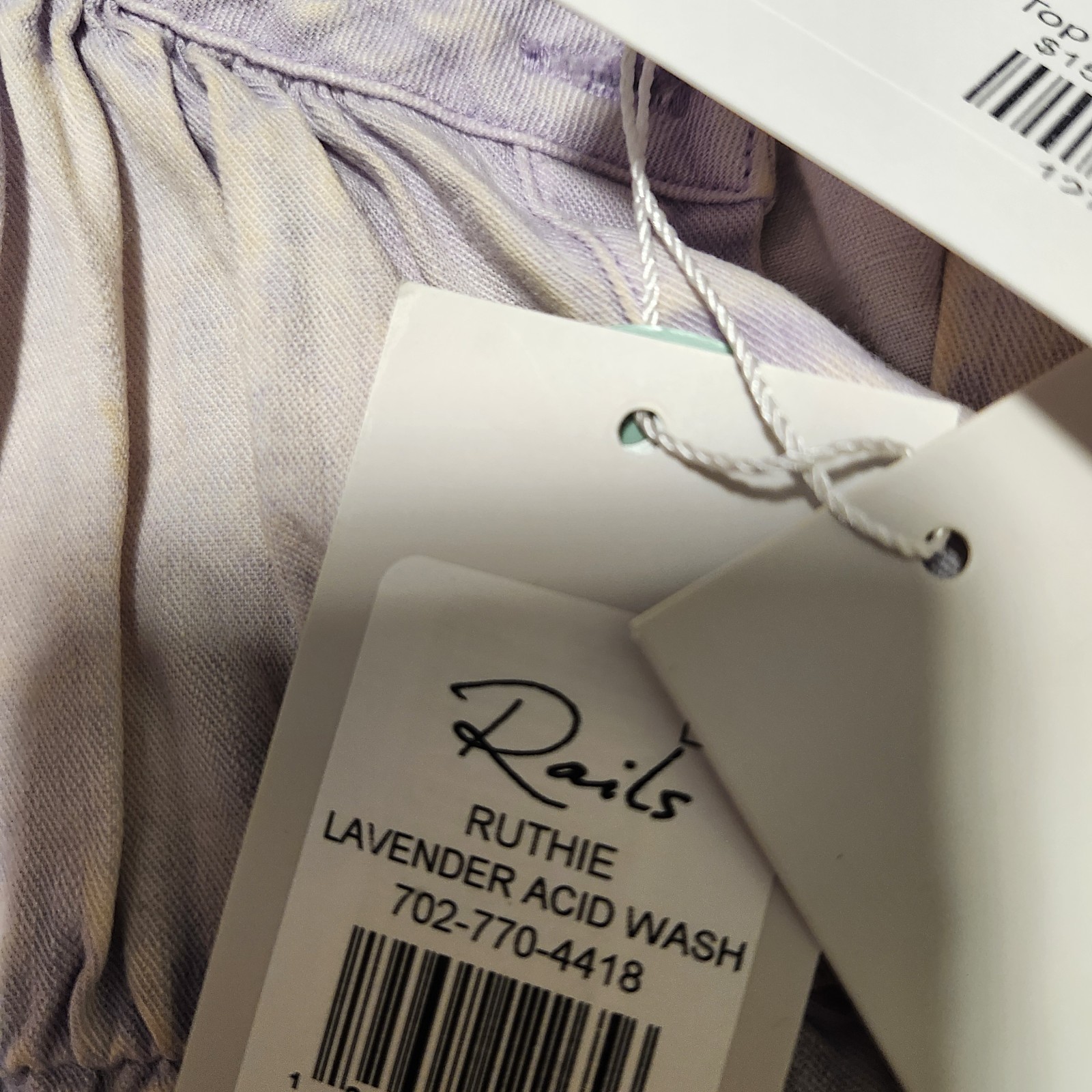 Rails Ruthie Top Womens Medium Lavender Acid Wash Button Up Linen Blend Romantic