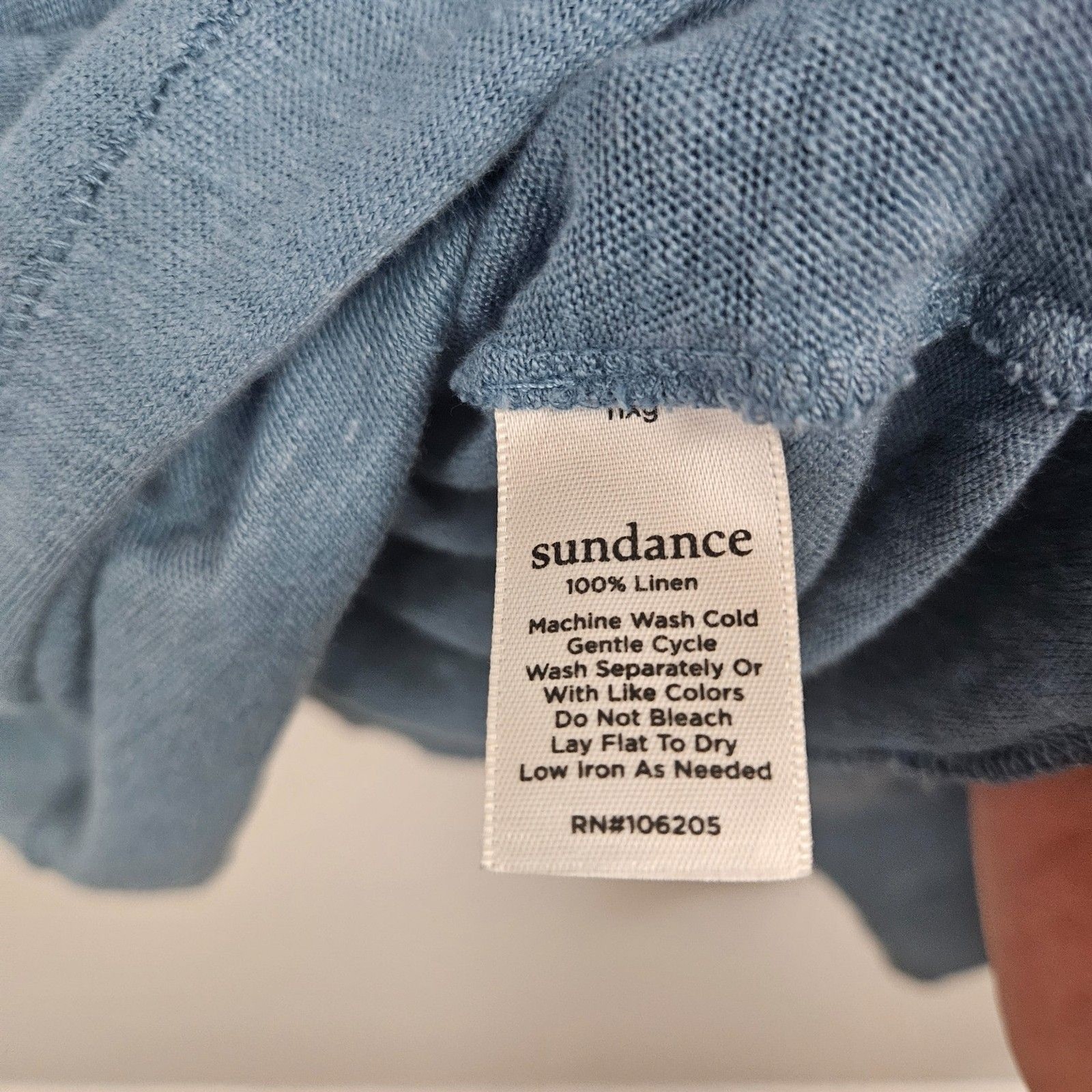 Sundance Mabel Linen Tank V-Neck Long Line Breathable Women’s L Blue
